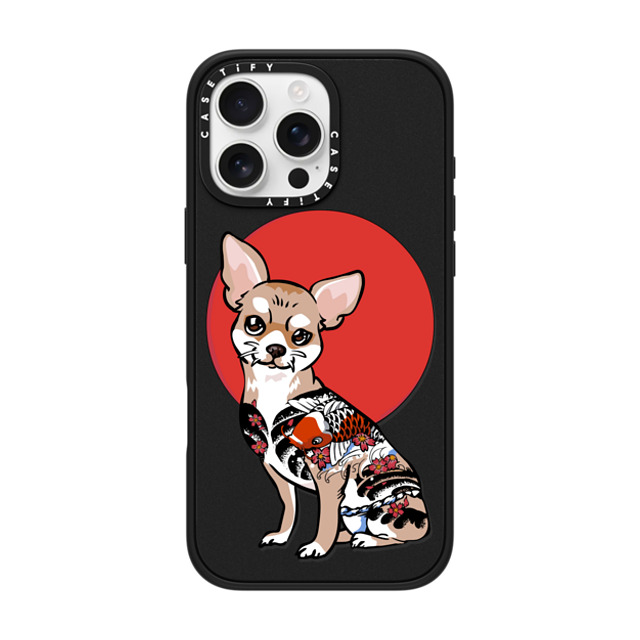 Huebucket x CASETiFY iPhone 16 Pro Max Case Dog,Cartoon Matte Black Impact Case MagSafe Compatible Yakuza Chihuahua Back to School Huebucket x CASETiFY iPhone 16 Pro Max Case Dog,Cartoon Matte Black Impact Case MagSafe Compatible Yakuza Chihuahua Back to School