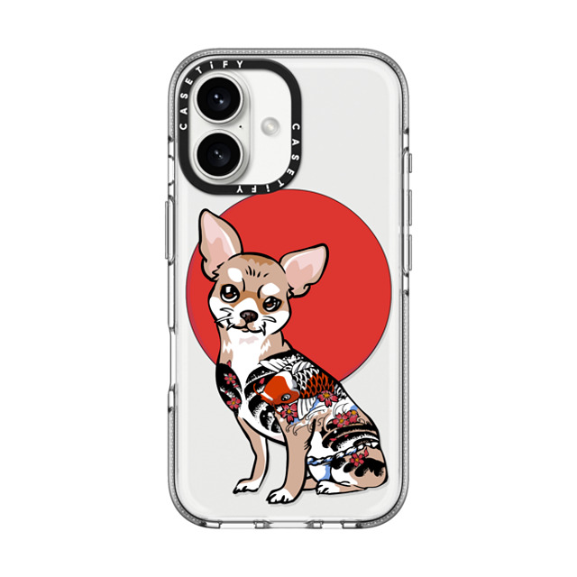 Huebucket x CASETiFY iPhone 16 ケース Dog,Cartoon クリア クリア ケース MagSafe対応 Yakuza Chihuahua Back to School Huebucket x CASETiFY iPhone 16 ケース Dog,Cartoon クリア クリア ケース MagSafe対応 Yakuza Chihuahua Back to School