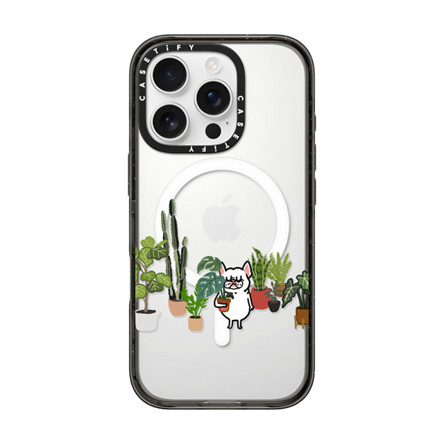 Huebucket x CASETiFY iPhone 16 Pro Case Dog,Cartoon Black Impact Case MagSafe Compatible Frenchie and Plants Back to School Huebucket x CASETiFY iPhone 16 Pro Case Dog,Cartoon Black Impact Case MagSafe Compatible Frenchie and Plants Back to School