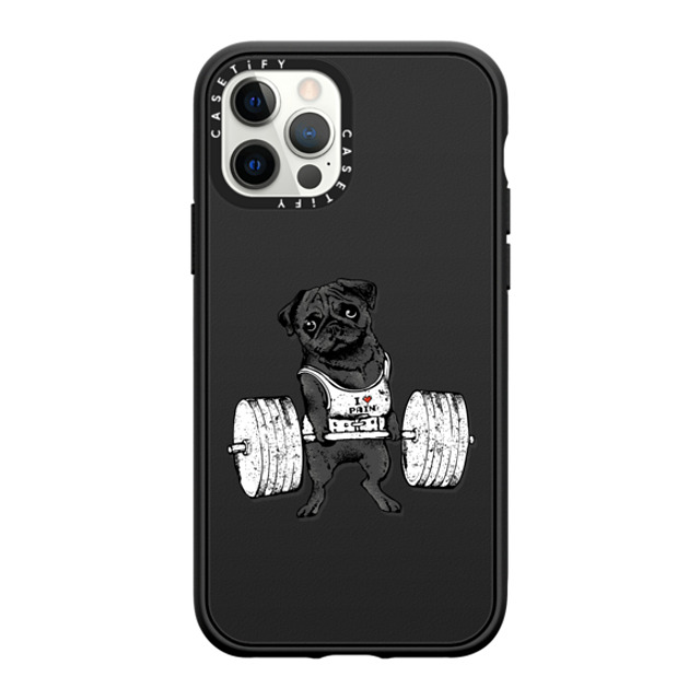 Huebucket x CASETiFY iPhone 12 Pro ケース Dog マットブラック インパクトケース MagSafe対応 Black Pug Lift Father's Day Huebucket x CASETiFY iPhone 12 Pro ケース Dog マットブラック インパクトケース MagSafe対応 Black Pug Lift Father's Day