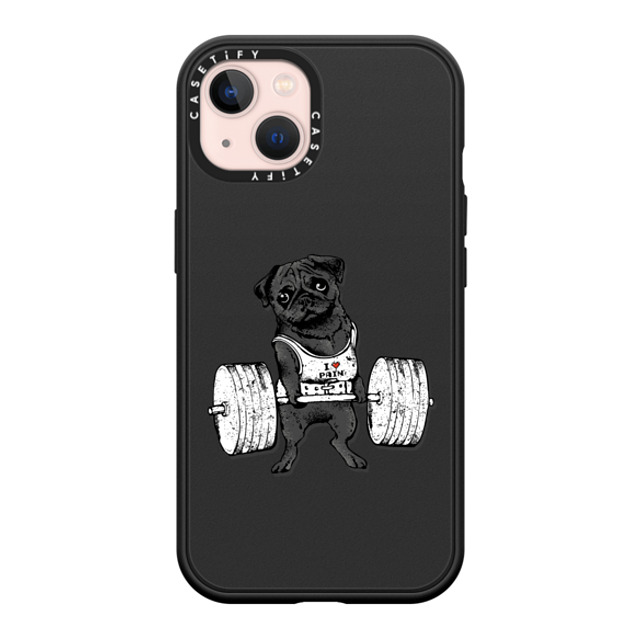 Huebucket x CASETiFY iPhone 13 ケース マットブラック インパクトケース MagSafe対応 Black Pug Lift