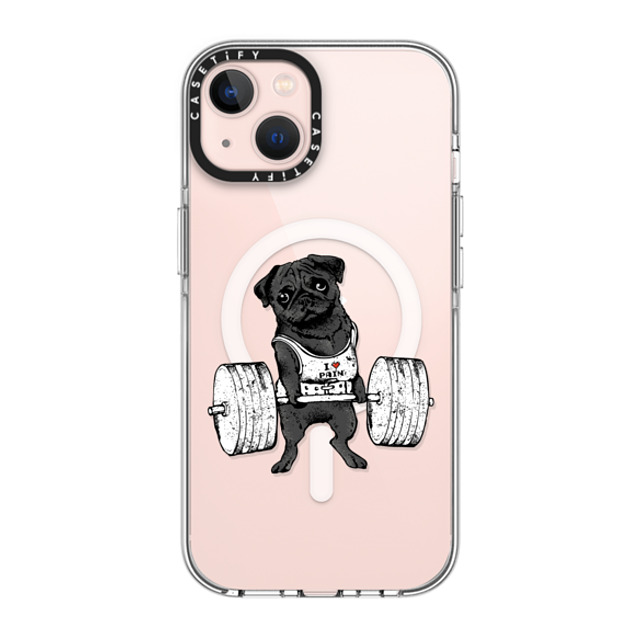 Huebucket x CASETiFY iPhone 13 ケース クリア クリア ケース MagSafe対応 Black Pug Lift