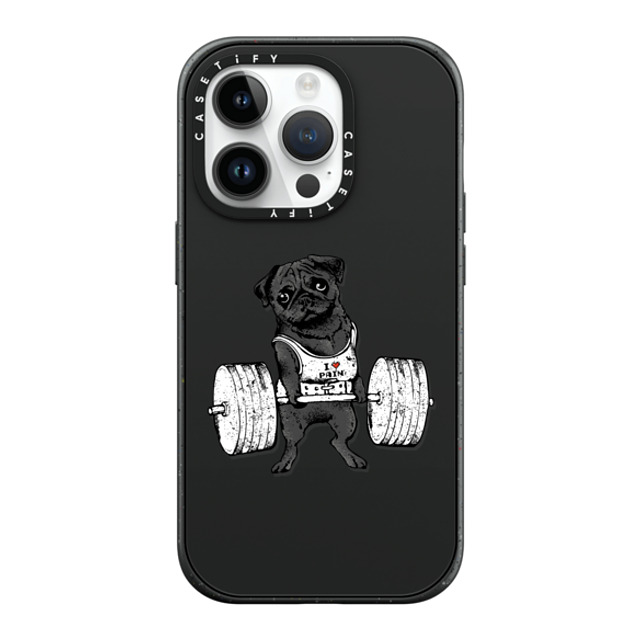 Huebucket x CASETiFY iPhone 14 Pro ケース マットブラック インパクトケース MagSafe対応 Black Pug Lift