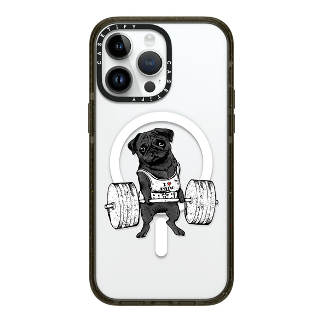 Huebucket x CASETiFY iPhone 14 Pro Max ケース ブラック インパクトケース MagSafe対応 Black Pug Lift