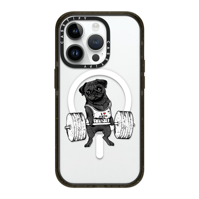 Huebucket x CASETiFY iPhone 14 Pro ケース ブラック インパクトケース MagSafe対応 Black Pug Lift