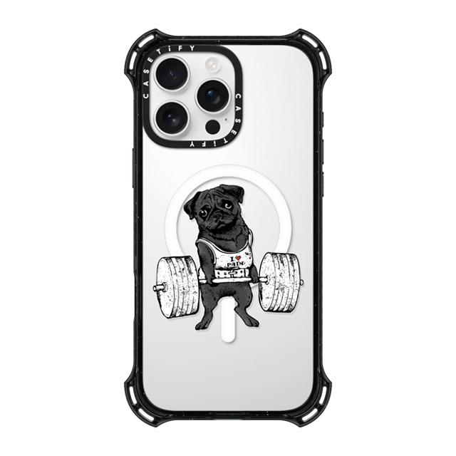 Huebucket x CASETiFY iPhone 16 Pro Max ケース ブラック バウンスケース Black Pug Lift