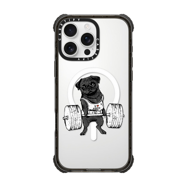 Huebucket x CASETiFY iPhone 16 Pro Max Case Black ウルトラ インパクトケース MagSafe 対応 Black Pug Lift Huebucket x CASETiFY iPhone 16 Pro Max Case Black ウルトラ インパクトケース MagSafe 対応 Black Pug Lift