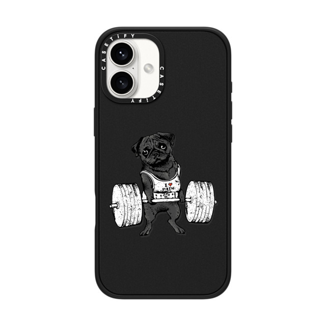 Huebucket x CASETiFY iPhone 16 Plus Case Matte Black Impact Case MagSafe Compatible Black Pug Lift Huebucket x CASETiFY iPhone 16 Plus Case Matte Black Impact Case MagSafe Compatible Black Pug Lift