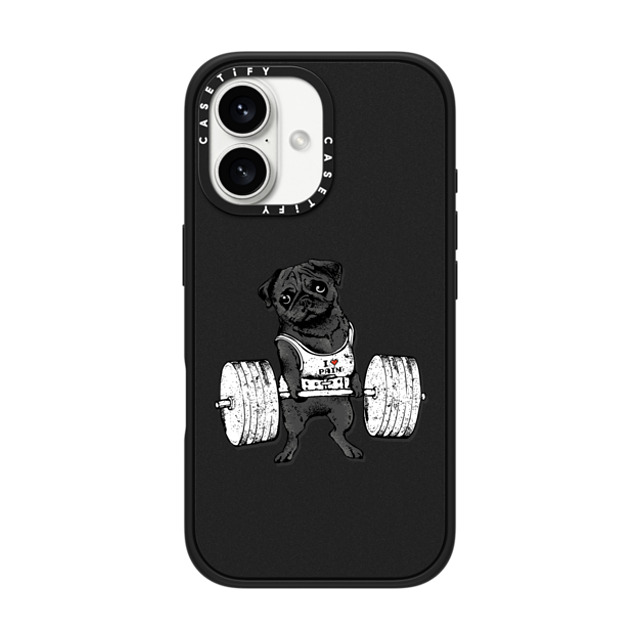 Huebucket x CASETiFY iPhone 16 Case Matte Black Impact Case MagSafe Compatible Black Pug Lift Huebucket x CASETiFY iPhone 16 Case Matte Black Impact Case MagSafe Compatible Black Pug Lift