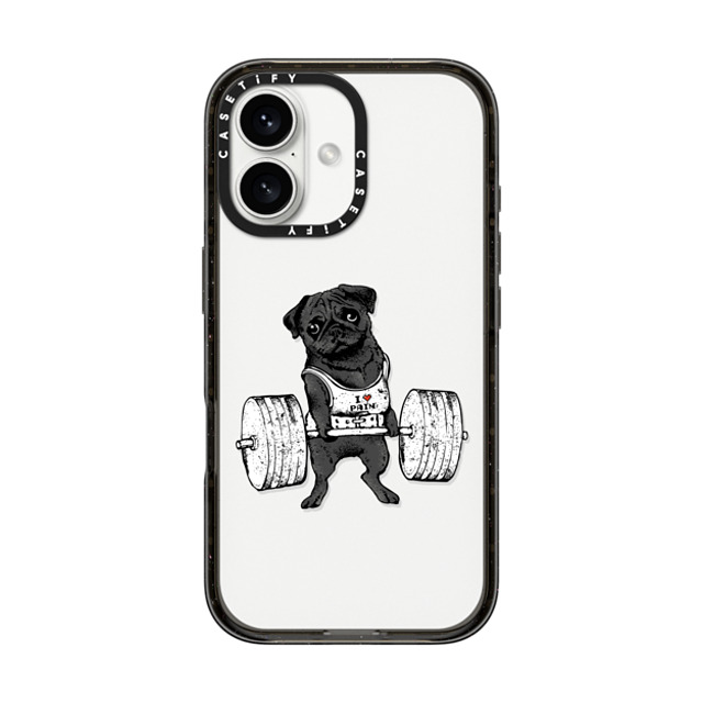 Huebucket x CASETiFY iPhone 16 ケース ブラック インパクトケース Black Pug Lift