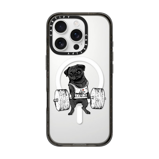 Huebucket x CASETiFY iPhone 16 Pro ケース ブラック インパクトケース MagSafe対応 Black Pug Lift