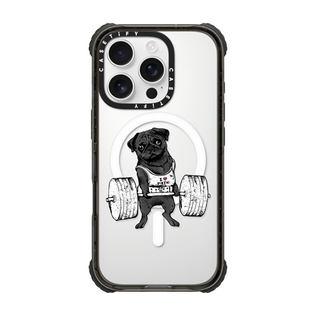 Huebucket x CASETiFY iPhone 16 Pro Case Black ウルトラ インパクトケース MagSafe 対応 Black Pug Lift Huebucket x CASETiFY iPhone 16 Pro Case Black ウルトラ インパクトケース MagSafe 対応 Black Pug Lift