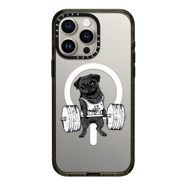 Huebucket x CASETiFY iPhone 15 Pro Max ケース ブラック インパクトケース MagSafe対応 Black Pug Lift