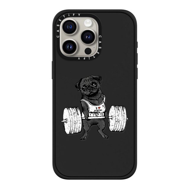 Huebucket x CASETiFY iPhone 15 Pro Max Case Matte Black Impact Case MagSafe Compatible Black Pug Lift Huebucket x CASETiFY iPhone 15 Pro Max Case Matte Black Impact Case MagSafe Compatible Black Pug Lift
