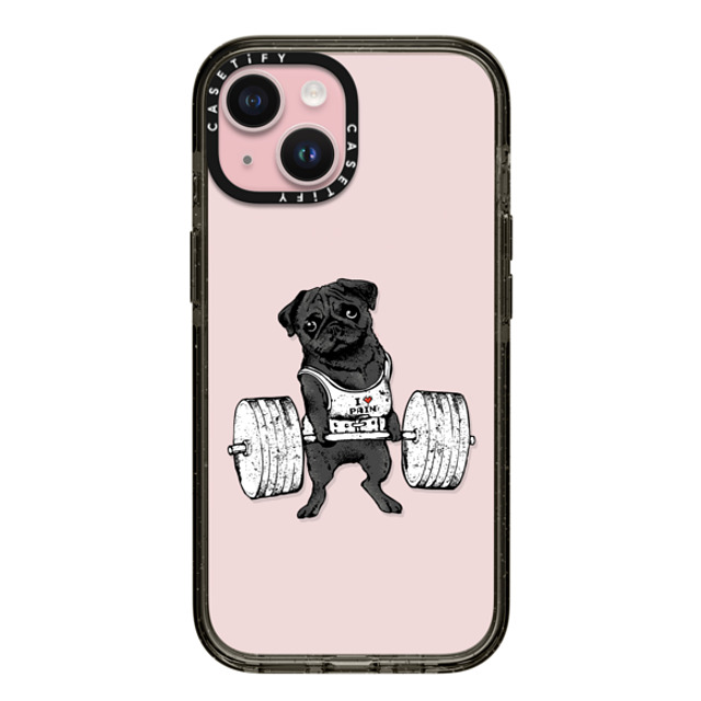 Huebucket x CASETiFY iPhone 15 ケース ブラック インパクトケース Black Pug Lift