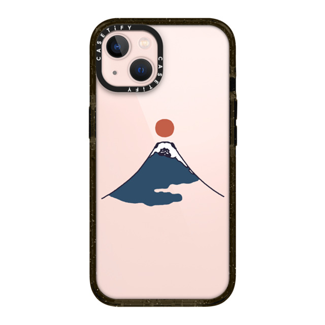 Huebucket x CASETiFY iPhone 13 ケース ブラック インパクトケース Abstract Mount Fuji Pug