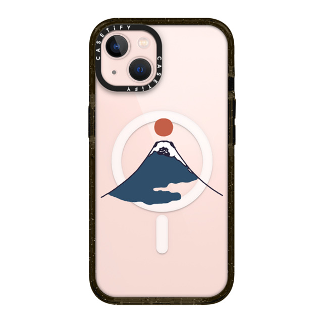 Huebucket x CASETiFY iPhone 13 ケース ブラック インパクトケース MagSafe対応 Abstract Mount Fuji Pug