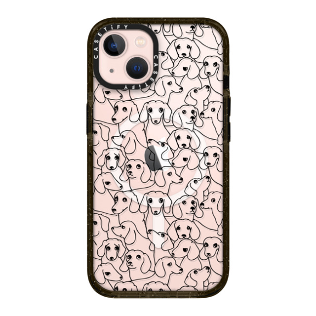 Huebucket x CASETiFY iPhone 13 ケース ブラック インパクトケース MagSafe対応 Oh Dachshund