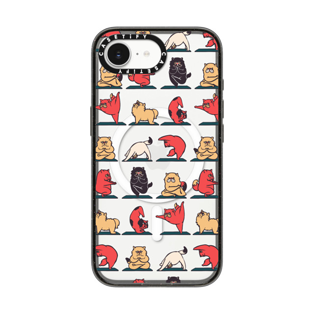 Huebucket x CASETiFY iPhone 16e ケース Cat,Cartoon ブラック インパクトケース MagSafe対応 Persian Cat Yoga Back to School Huebucket x CASETiFY iPhone 16e ケース Cat,Cartoon ブラック インパクトケース MagSafe対応 Persian Cat Yoga Back to School