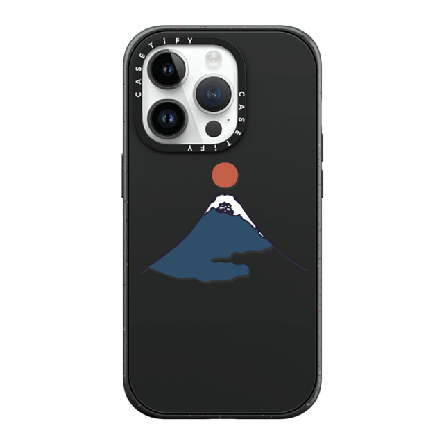 Huebucket x CASETiFY iPhone 14 Pro ケース マットブラック インパクトケース MagSafe対応 Abstract Mount Fuji Pug