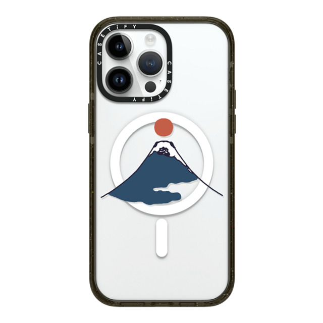 Huebucket x CASETiFY iPhone 14 Pro Max ケース ブラック インパクトケース MagSafe対応 Abstract Mount Fuji Pug