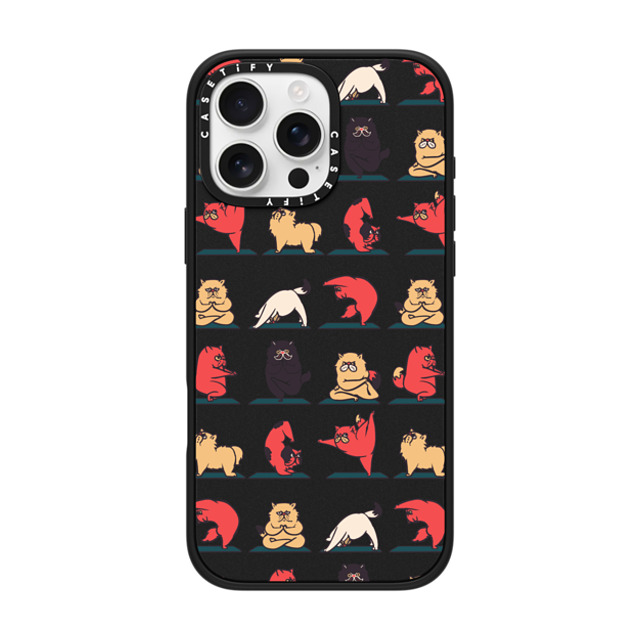 Huebucket x CASETiFY iPhone 16 Pro Max ケース Cat,Cartoon マットブラック インパクトケース MagSafe対応 Persian Cat Yoga Back to School Huebucket x CASETiFY iPhone 16 Pro Max ケース Cat,Cartoon マットブラック インパクトケース MagSafe対応 Persian Cat Yoga Back to School