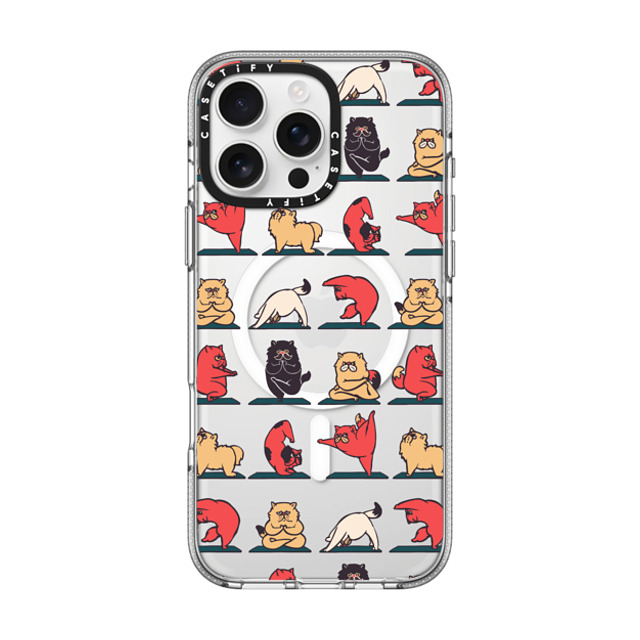 Huebucket x CASETiFY iPhone 16 Pro Max ケース Cat,Cartoon クリア クリア ケース MagSafe対応 Persian Cat Yoga Back to School Huebucket x CASETiFY iPhone 16 Pro Max ケース Cat,Cartoon クリア クリア ケース MagSafe対応 Persian Cat Yoga Back to School