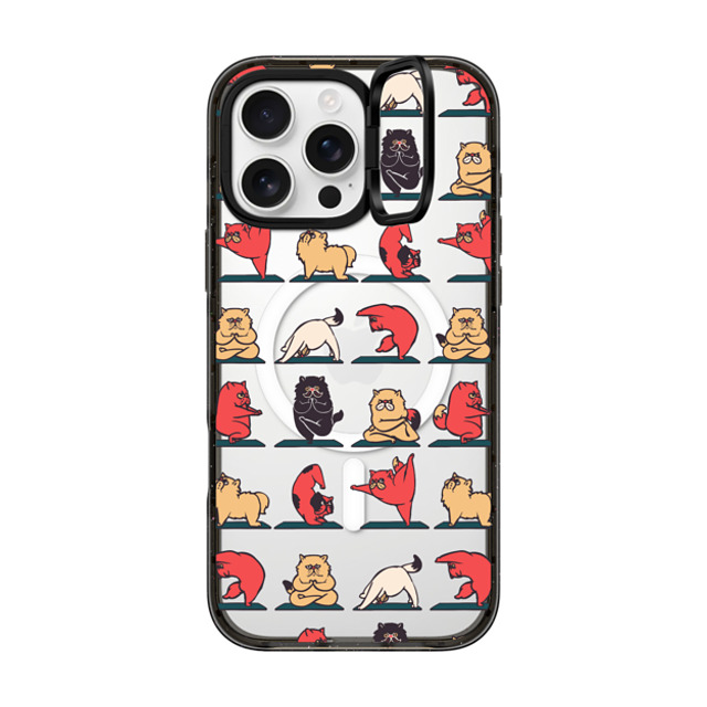 Huebucket x CASETiFY iPhone 16 Pro Max ケース Cat,Cartoon ブラック インパクトリングスタンドケース MagSafe対応 Persian Cat Yoga Back to School Huebucket x CASETiFY iPhone 16 Pro Max ケース Cat,Cartoon ブラック インパクトリングスタンドケース MagSafe対応 Persian Cat Yoga Back to School
