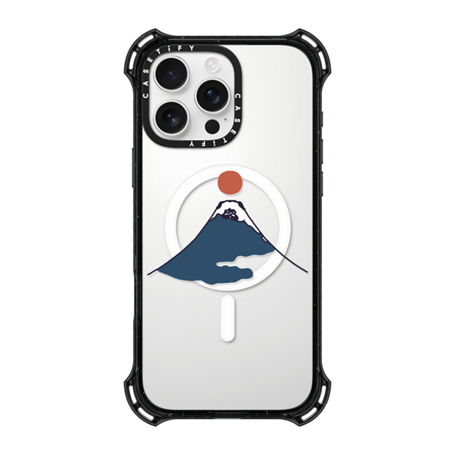 Huebucket x CASETiFY iPhone 16 Pro Max ケース ブラック バウンスケース Abstract Mount Fuji Pug