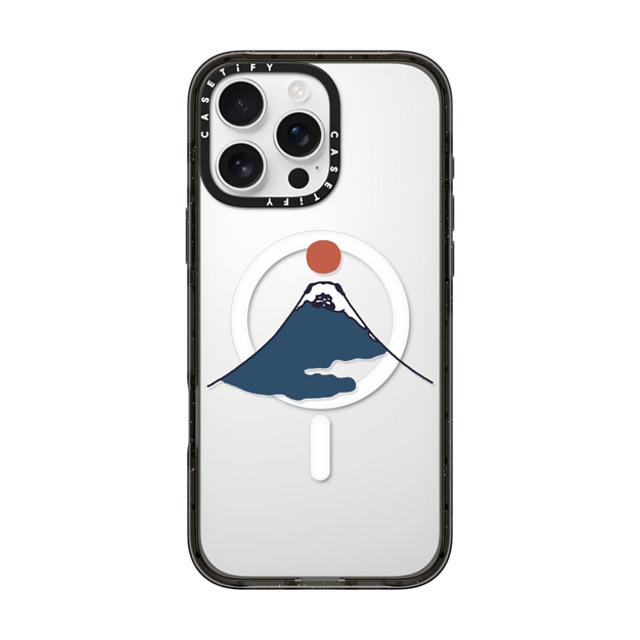 Huebucket x CASETiFY iPhone 16 Pro Max ケース ブラック インパクトケース MagSafe対応 Abstract Mount Fuji Pug