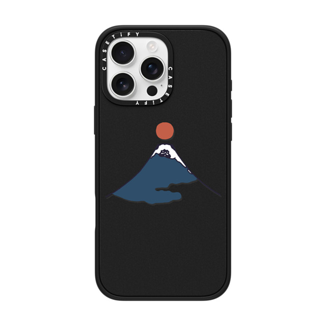 Huebucket x CASETiFY iPhone 16 Pro Max ケース マットブラック インパクトケース MagSafe対応 Abstract Mount Fuji Pug