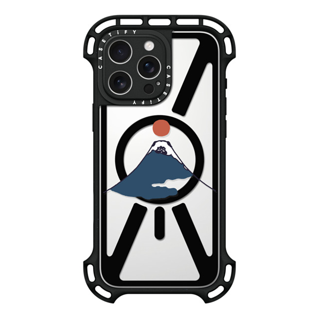 Huebucket x CASETiFY iPhone 16 Pro Max ケース ブラック ウルトラ バウンスケース MagSafe対応 Abstract Mount Fuji Pug