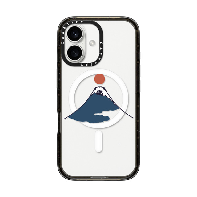 Huebucket x CASETiFY iPhone 16 ケース ブラック インパクトケース MagSafe対応 Abstract Mount Fuji Pug