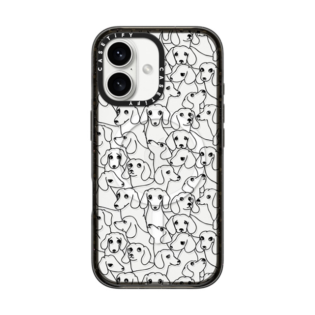 Huebucket x CASETiFY iPhone 16 ケース ブラック インパクトケース MagSafe対応 Oh Dachshund