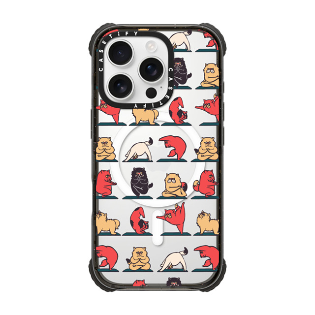 Huebucket x CASETiFY iPhone 16 Pro ケース Cat,Cartoon ブラック ウルトラ インパクトケース MagSafe 対応 Persian Cat Yoga Back to School Huebucket x CASETiFY iPhone 16 Pro ケース Cat,Cartoon ブラック ウルトラ インパクトケース MagSafe 対応 Persian Cat Yoga Back to School