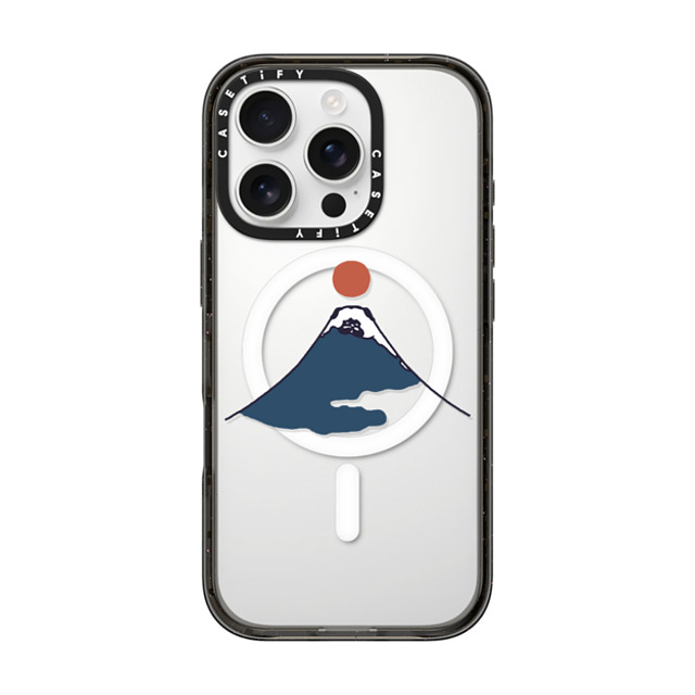 Huebucket x CASETiFY iPhone 16 Pro ケース ブラック インパクトケース MagSafe対応 Abstract Mount Fuji Pug