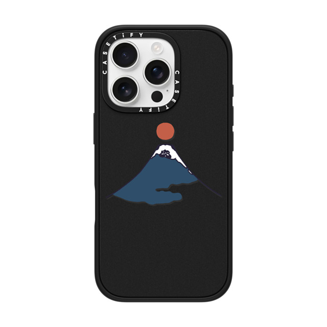 Huebucket x CASETiFY iPhone 16 Pro ケース マットブラック インパクトケース Abstract Mount Fuji Pug