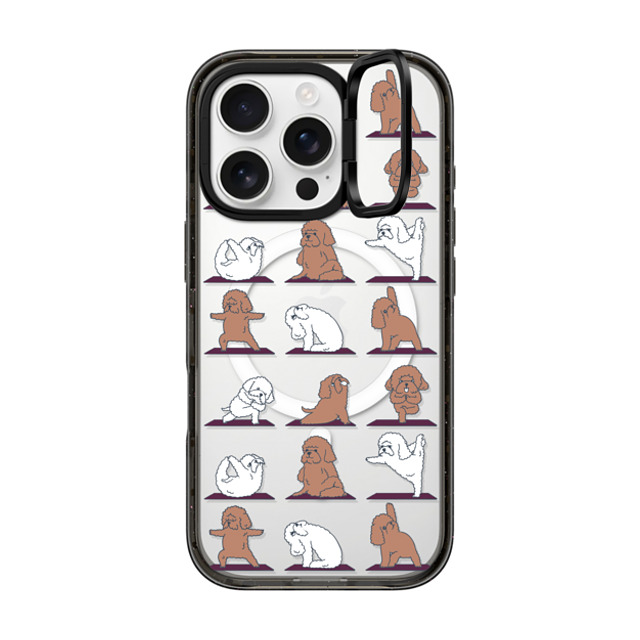 Huebucket x CASETiFY iPhone 16 Pro ケース Dog ブラック インパクトリングスタンドケース MagSafe対応 Poodle Yoga Father's Day Huebucket x CASETiFY iPhone 16 Pro ケース Dog ブラック インパクトリングスタンドケース MagSafe対応 Poodle Yoga Father's Day