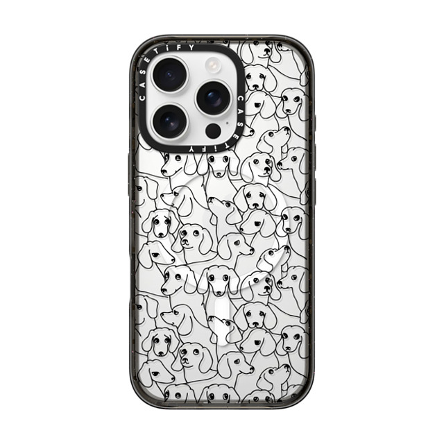 Huebucket x CASETiFY iPhone 16 Pro ケース ブラック インパクトケース MagSafe対応 Oh Dachshund