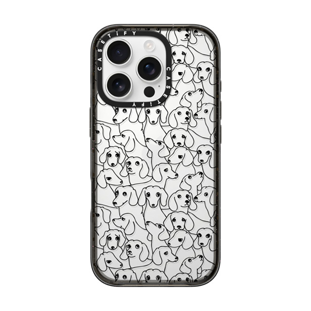 Huebucket x CASETiFY iPhone 16 Pro ケース ブラック インパクトケース Oh Dachshund