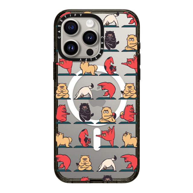 Huebucket x CASETiFY iPhone 15 Pro Max ケース Cat,Cartoon ブラック インパクトケース MagSafe対応 Persian Cat Yoga Back to School Huebucket x CASETiFY iPhone 15 Pro Max ケース Cat,Cartoon ブラック インパクトケース MagSafe対応 Persian Cat Yoga Back to School