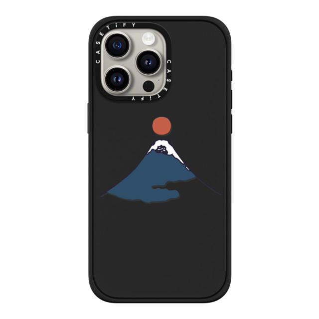 Huebucket x CASETiFY iPhone 15 Pro Max ケース マットブラック インパクトケース MagSafe対応 Abstract Mount Fuji Pug