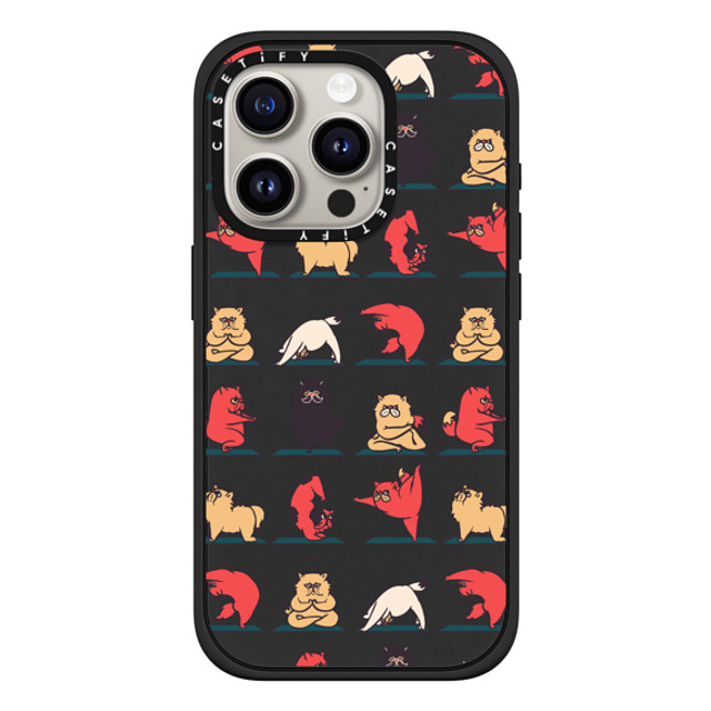 Huebucket x CASETiFY iPhone 15 Pro ケース Cat,Cartoon マットブラック インパクトケース MagSafe対応 Persian Cat Yoga Back to School Huebucket x CASETiFY iPhone 15 Pro ケース Cat,Cartoon マットブラック インパクトケース MagSafe対応 Persian Cat Yoga Back to School