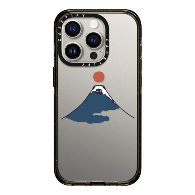 Huebucket x CASETiFY iPhone 15 Pro ケース ブラック インパクトケース Abstract Mount Fuji Pug