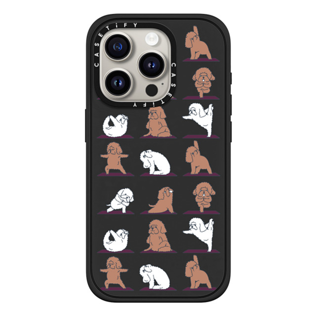 Huebucket x CASETiFY iPhone 15 Pro Case Dog マットブラック Impact Case MagSafe Compatible Poodle Yoga Mother's Day Huebucket x CASETiFY iPhone 15 Pro Case Dog マットブラック Impact Case MagSafe Compatible Poodle Yoga Mother's Day