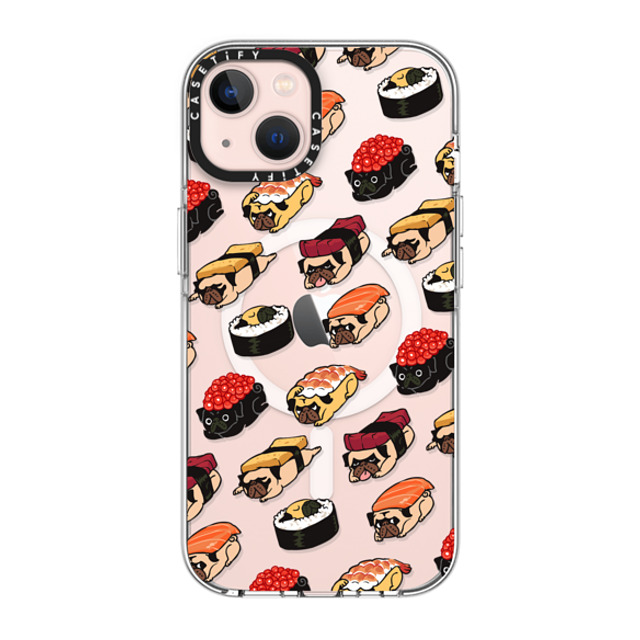 Huebucket x CASETiFY iPhone 13 Case Dog,Cartoon クリア クリア ケース MagSafe対応 Sushi Pug Mother's Day Huebucket x CASETiFY iPhone 13 Case Dog,Cartoon クリア クリア ケース MagSafe対応 Sushi Pug Mother's Day