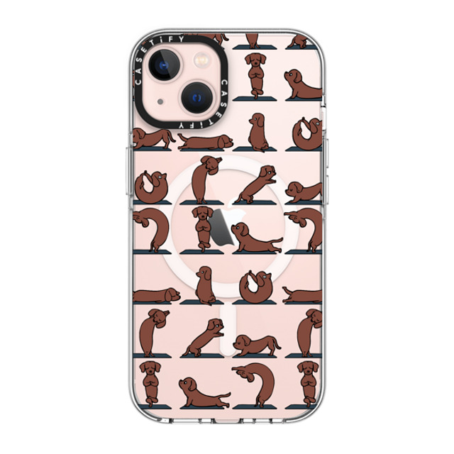 Huebucket x CASETiFY iPhone 13 ケース クリア クリア ケース MagSafe対応 Dachshund Yoga