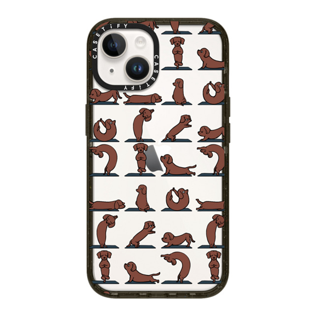 Huebucket x CASETiFY iPhone 14 ケース ブラック インパクトケース Dachshund Yoga