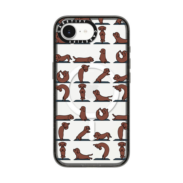 Huebucket x CASETiFY iPhone 16e Case Animal,Cartoon Black Impact Case MagSafe Compatible Dachshund Yoga Back to School Huebucket x CASETiFY iPhone 16e Case Animal,Cartoon Black Impact Case MagSafe Compatible Dachshund Yoga Back to School
