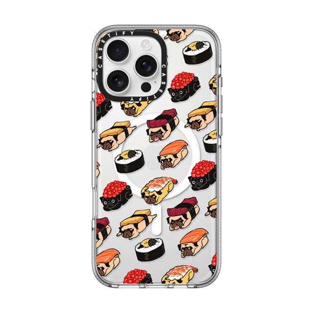 Huebucket x CASETiFY iPhone 16 Pro Max ケース Dog,Cartoon クリア クリア ケース MagSafe対応 Sushi Pug Back to School Huebucket x CASETiFY iPhone 16 Pro Max ケース Dog,Cartoon クリア クリア ケース MagSafe対応 Sushi Pug Back to School